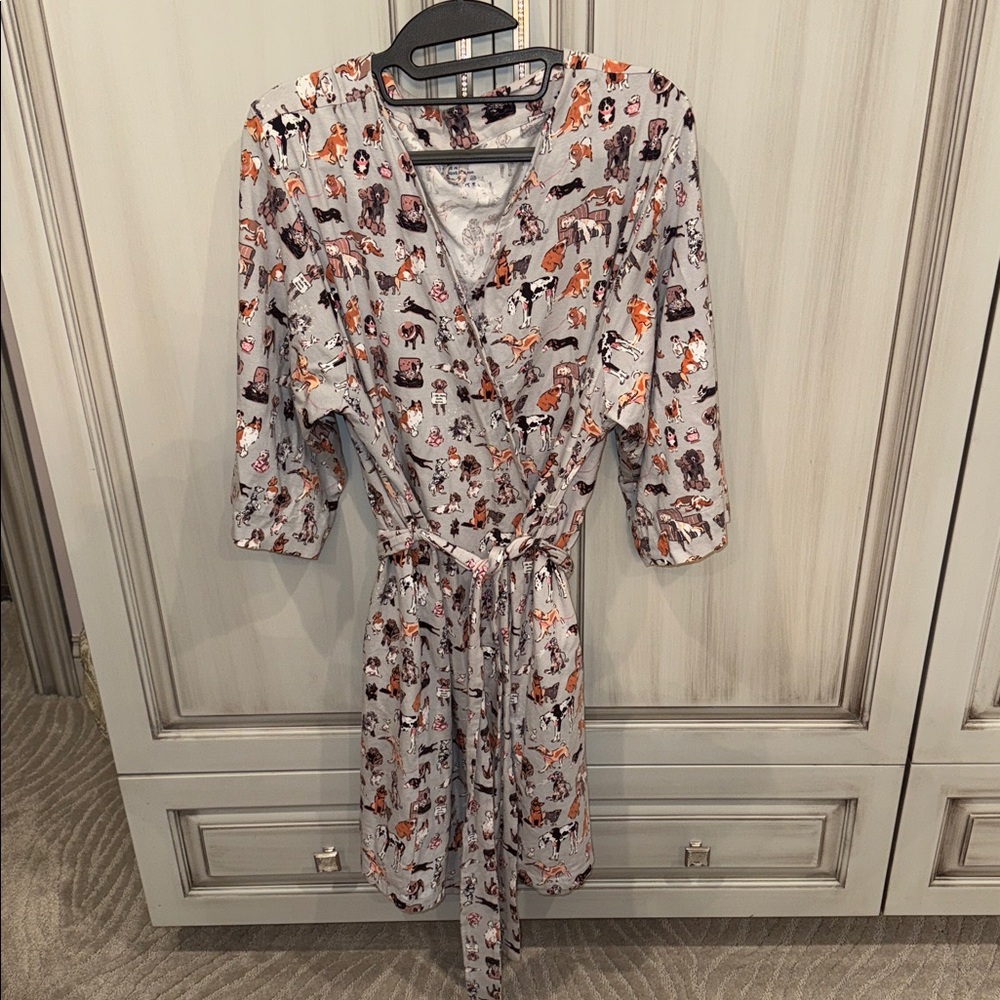 EUC Vera Bradley knit cotton short sleeve belted robe size large